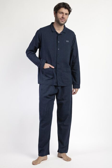 63187 Erkek Lacivert Pijama Takımı - 