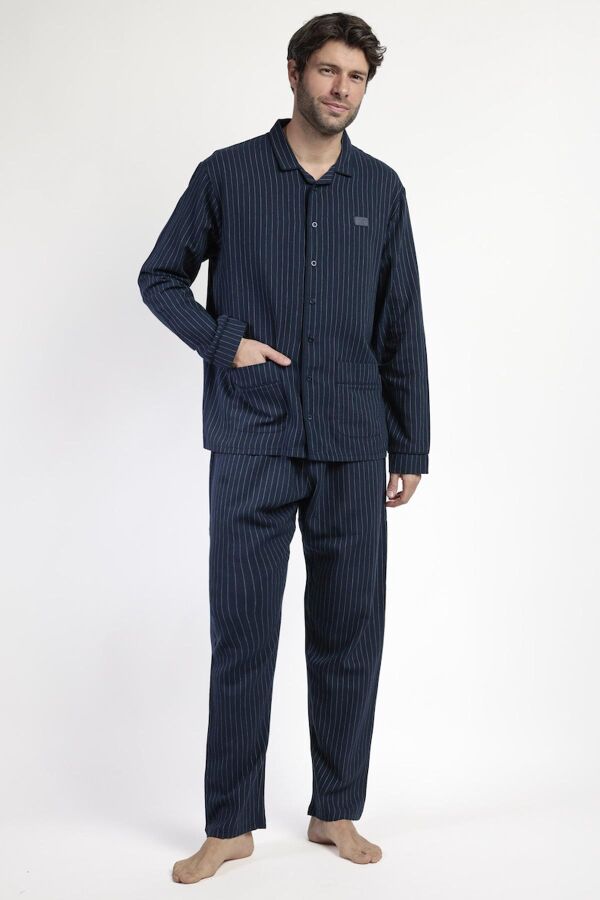 63187 Erkek Lacivert Pijama Takımı - 1