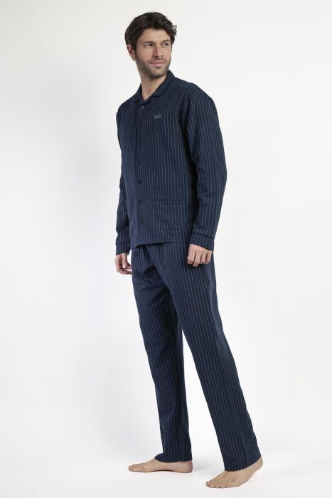 63187 Erkek Lacivert Pijama Takımı - (1)