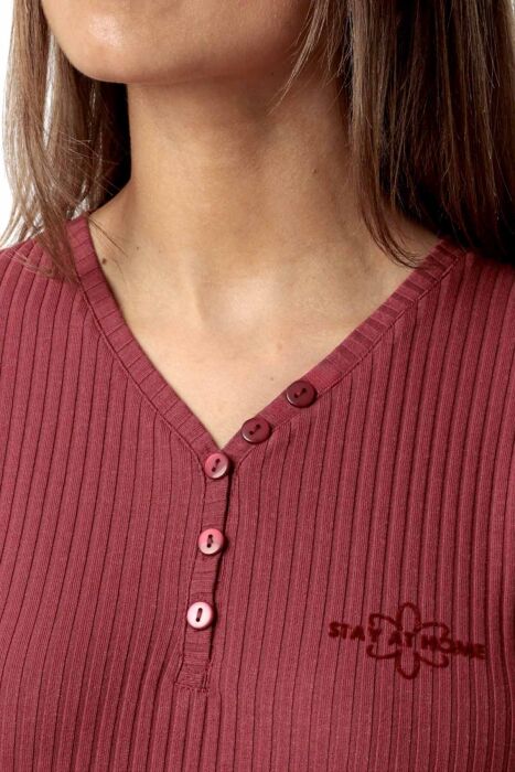 63347 Bordo Pijama Takımı - 3