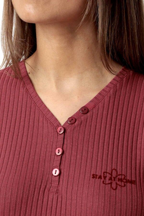 63347 Bordo Pijama Takımı - 3