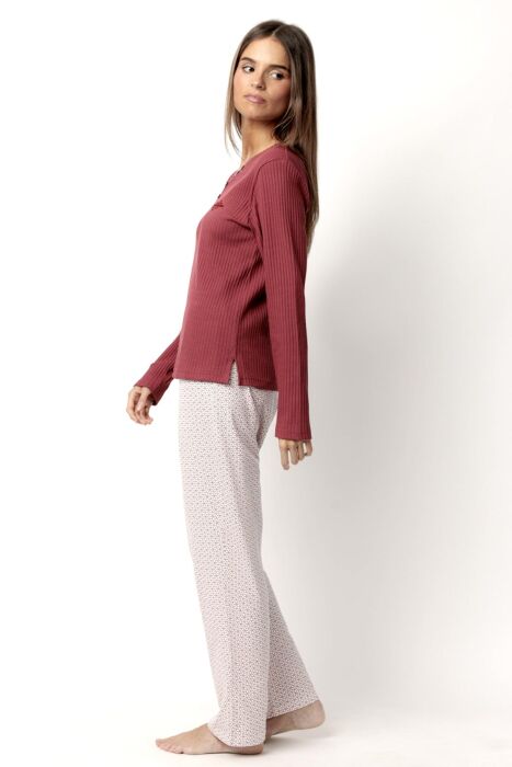 63347 Bordo Pijama Takımı - 4