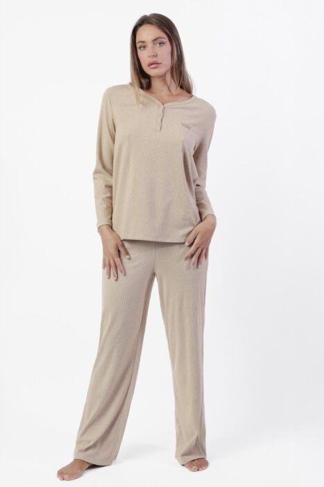 63656 Camel Pijama Takımı - 1