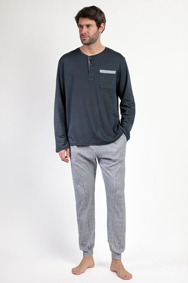 63755 Erkek Lacivert Pijama Takımı - 1