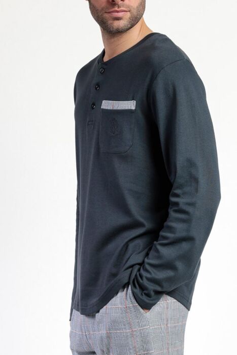 63755 Erkek Lacivert Pijama Takımı - (1)