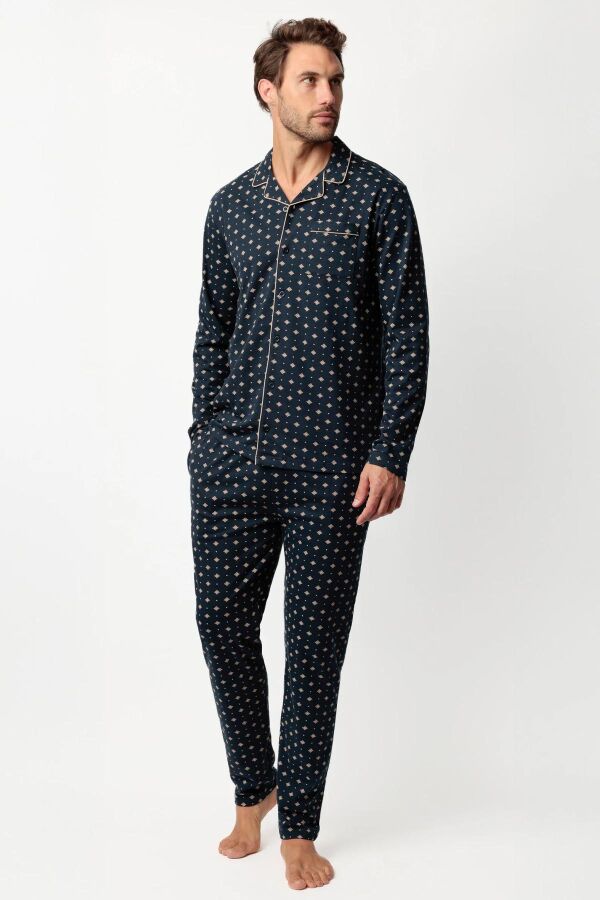 63770 Lacivert Erkek Pijama Takımı - 1