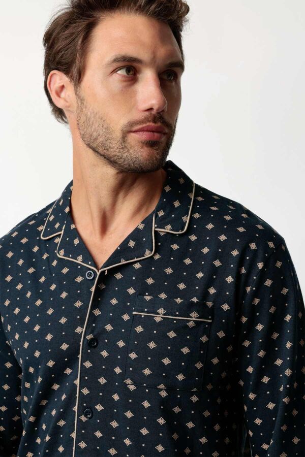 63770 Lacivert Erkek Pijama Takımı - 3