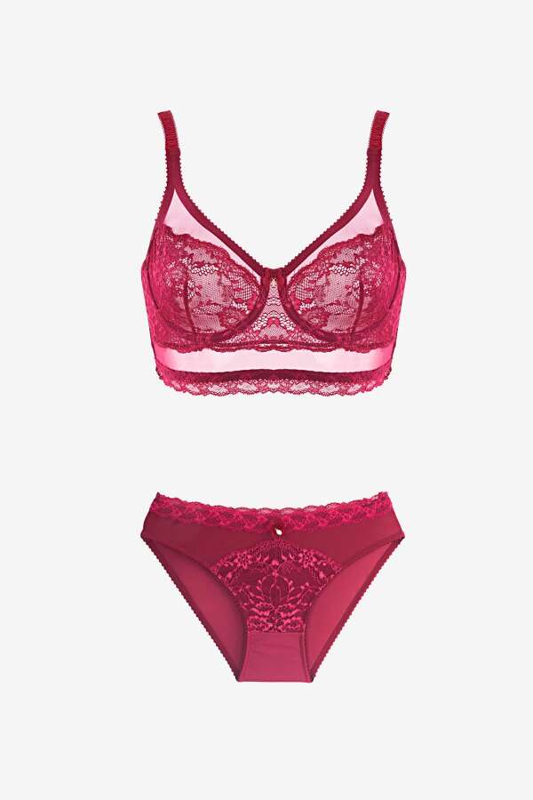 Ayyıldız 665 Bordo Bralet Takım - 3