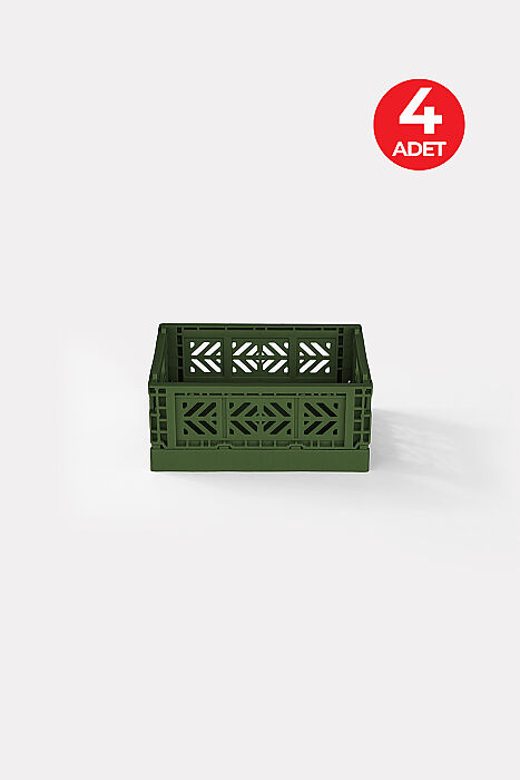 Aykasa 15117 Micro Box Khaki Katlanabilir Kasa 4'lü Paket - 1