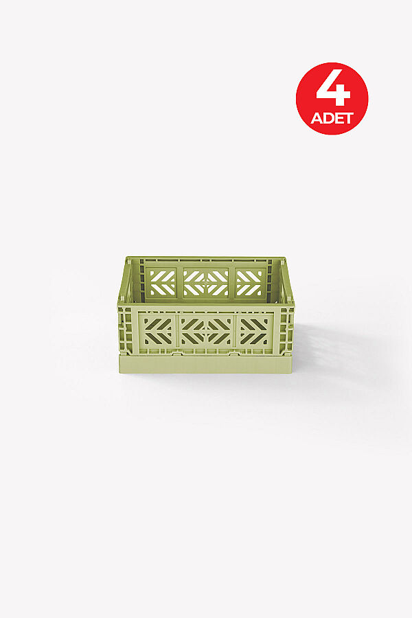 Aykasa 15117 Micro Box Lime Cream Katlanabilir Kasa 4'lü Paket - 1