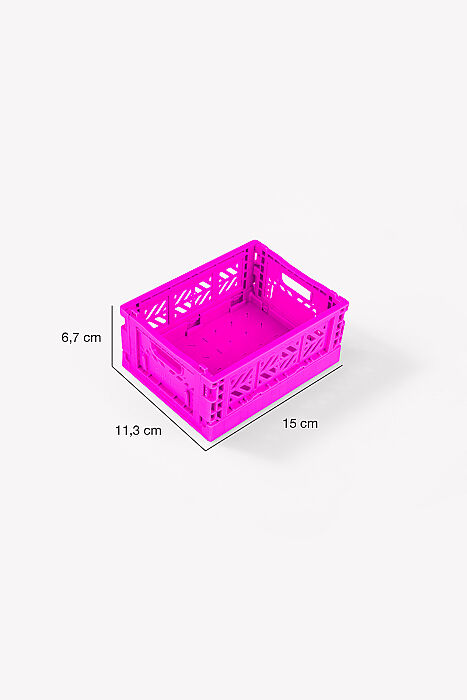 Aykasa 15117 Micro Box Neon Pink Katlanabilir Kasa 4'lü Paket - 4