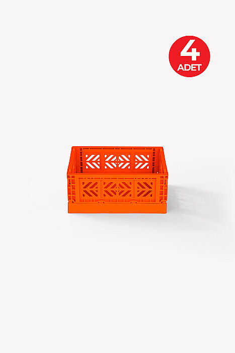 Aykasa 15117 Micro Box Orange Katlanabilir Kasa 4'lü Paket - 1