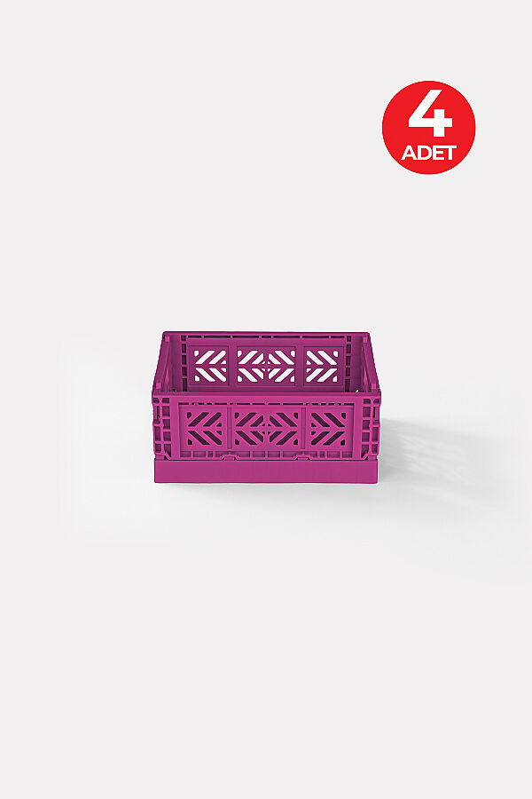 Aykasa 15117 Micro Box Purple Katlanabilir Kasa 4'lü Paket - 1