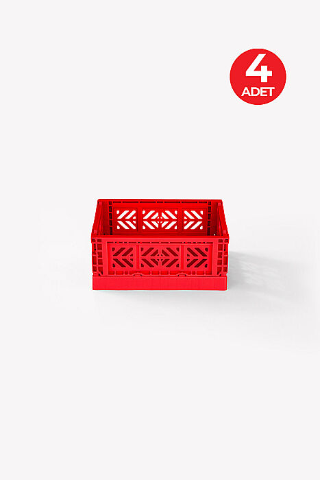  Aykasa 15117 Micro Box Red Katlanabilir Kasa 4'lü Paket - 1