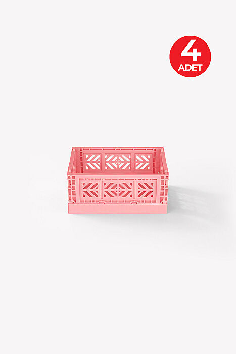 Aykasa 15117 Micro Box Strawberry Milk Katlanabilir Kasa 4'lü Paket - 1