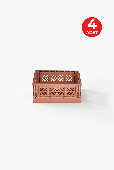 Aykasa 15117 Micro Box Warm Taupe Katlanabilir Kasa 4'lü Paket - 1