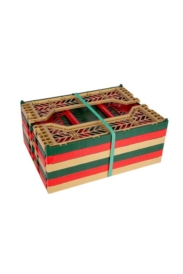 Aykasa 403014 Midibox Altılı Kırmızı-Yeşil-Gold Katlanabilir Kasa - 1