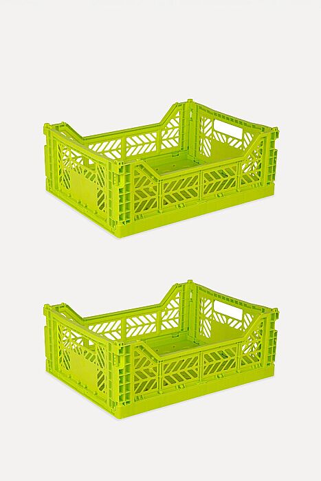 Aykasa 403014 Midibox Acid Yellow Katlanabilir Kasa 2'li Paket - AYKASA (1)