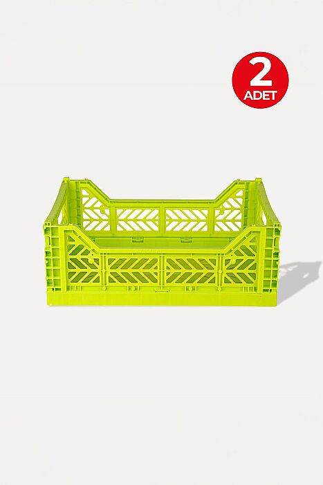Aykasa 403014 Midibox Acid Yellow Katlanabilir Kasa 2'li Paket - AYKASA