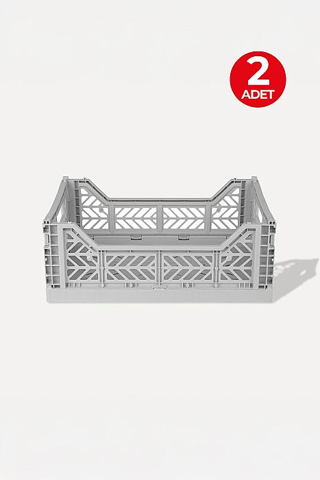 Aykasa 403014 Midibox Gray Katlanabilir Kasa 2'li Paket - AYKASA