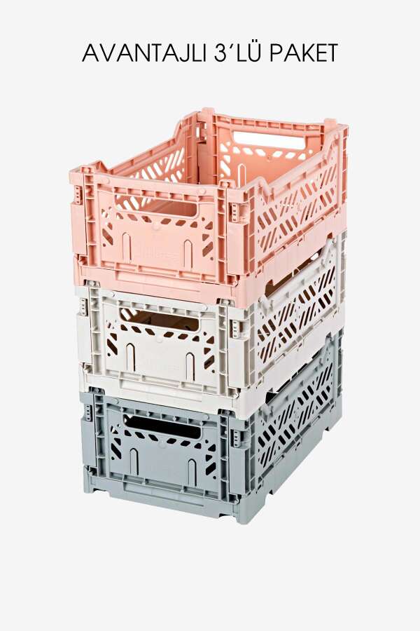 Aykasa 261710 Milk Tea, Light Gray, Gray Minibox Katlanabilir Kasa - 1