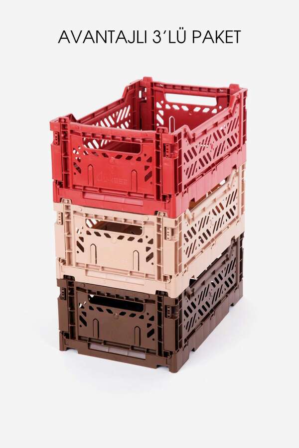 Aykasa 261710 Tile Red, Warm Taupe, Brown Minibox Katlanabilir Kasa - 1