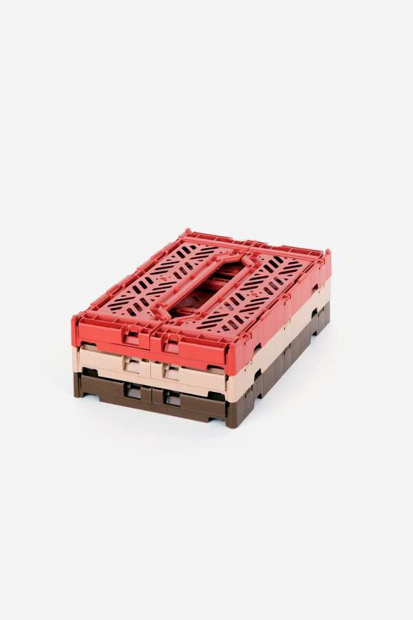 Aykasa 261710 Tile Red, Warm Taupe, Brown Minibox Katlanabilir Kasa - 2