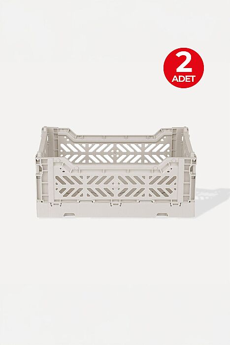 Aykasa 261710 Minibox Light Gray Katlanabilir Kasa 2'li Paket - 1
