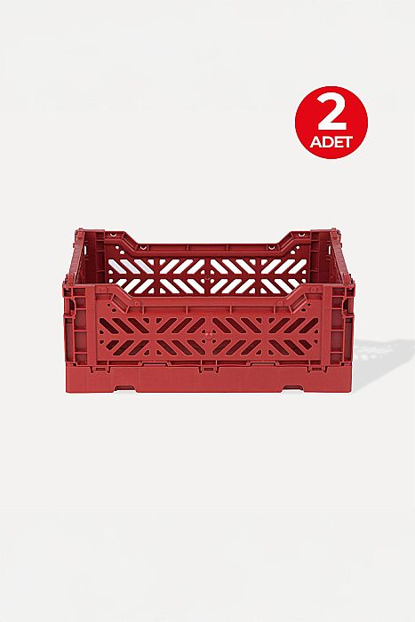 Aykasa 261710 Minibox Tile Red Katlanabilir Kasa 2'li Paket - 1