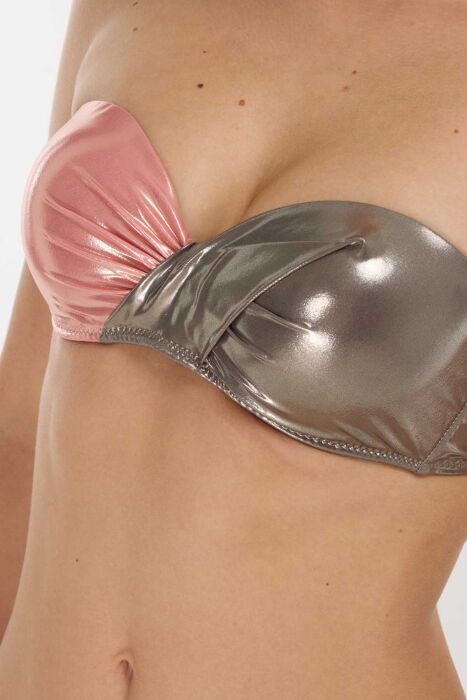 Ayyıdız 4646 Parlak Pudra Straplez Bikini Takımı - AYYILDIZ (1)