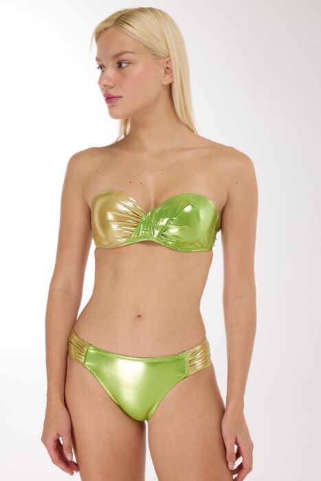 Ayyıdız 4646 Parlak Yeşil Straplez Bikini Takımı - AYYILDIZ