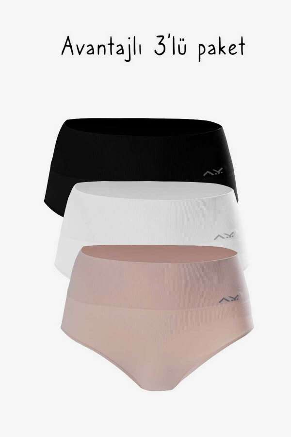 Ayyıldız 01 Siyah Beyaz Ten Külot Korse 3'lü Paket - 1