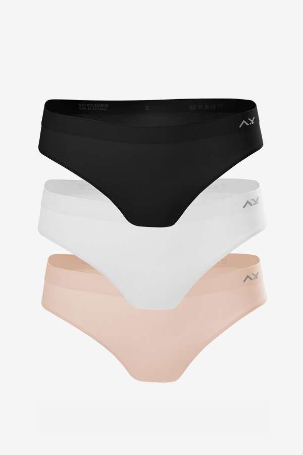 Ayyıldız 02 Siyah Beyaz Ten Külot 3'lü Paket - 1