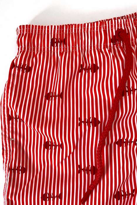 Ayyıldız 106 Kırmızı Çizgili Erkek Çocuk Deniz Şortu - 2