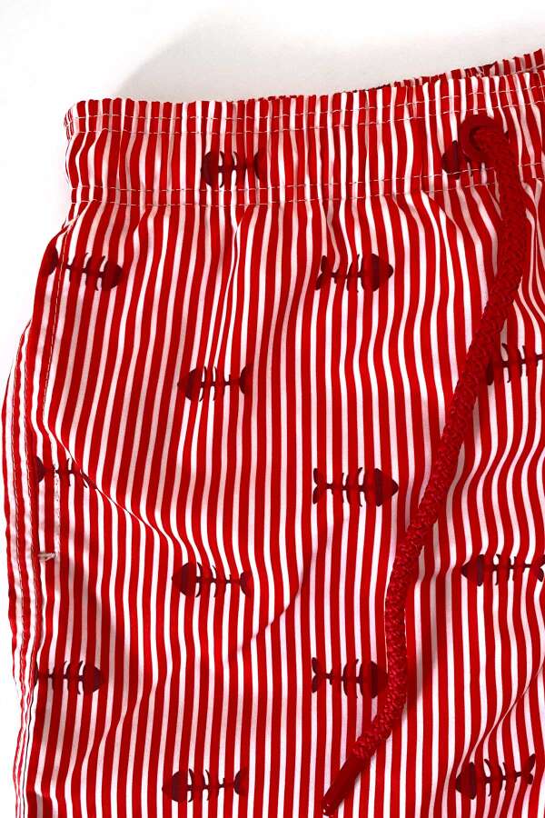 Ayyıldız 106 Kırmızı Çizgili Erkek Çocuk Deniz Şortu - 2