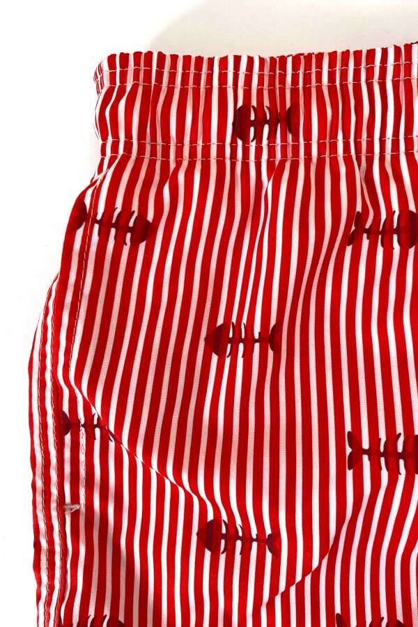 Ayyıldız 106 Kırmızı Çizgili Erkek Çocuk Deniz Şortu - 3