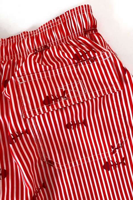 Ayyıldız 106 Kırmızı Çizgili Erkek Çocuk Deniz Şortu - 4