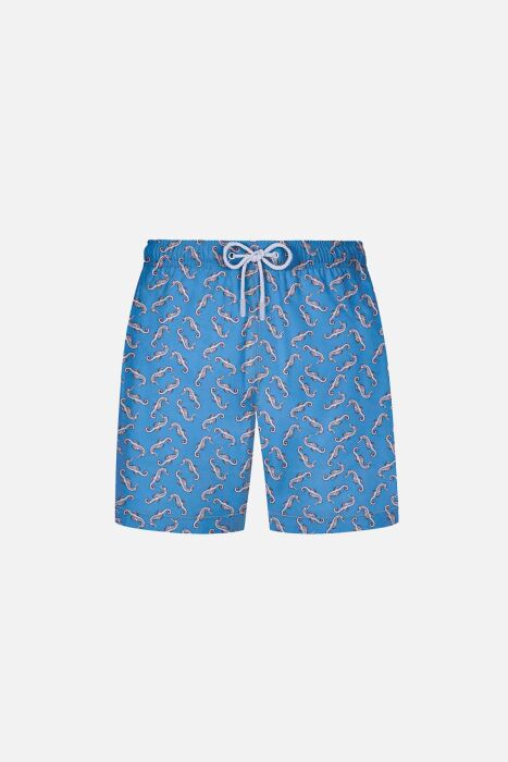 Ayyıldız 106 Mavi Denizatı Desenli Erkek Çocuk Deniz Şortu - AYYILDIZ