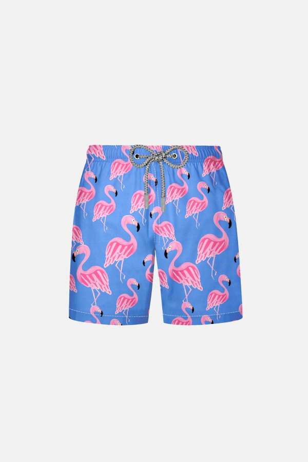 Ayyıldız 106 Mavi Desenli Erkek Çocuk Deniz Şortu - 1