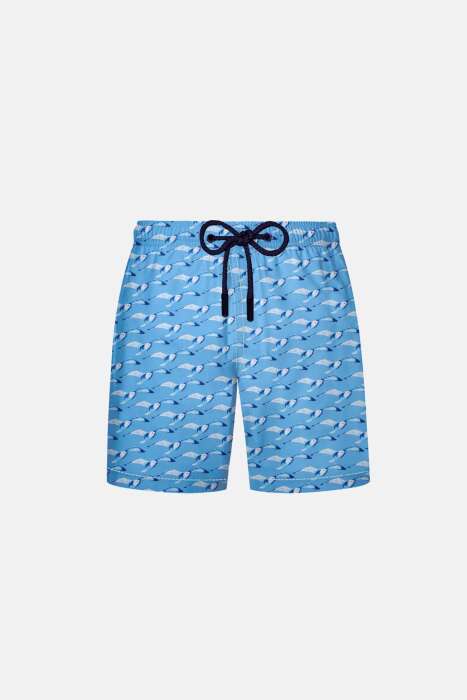 Ayyıldız 106 Mavi Kuşlu Erkek Çocuk Deniz Şortu - 1
