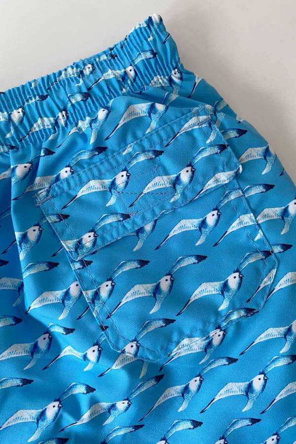 Ayyıldız 106 Mavi Kuşlu Erkek Çocuk Deniz Şortu - 4