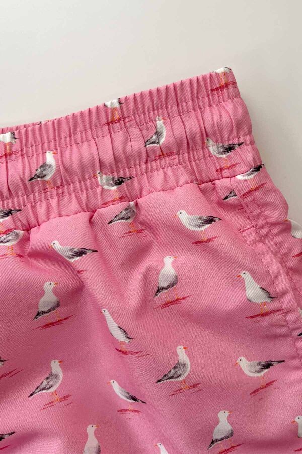 Ayyıldız 106 Pembe Martı Desenli Erkek Çocuk Deniz Şortu - 2