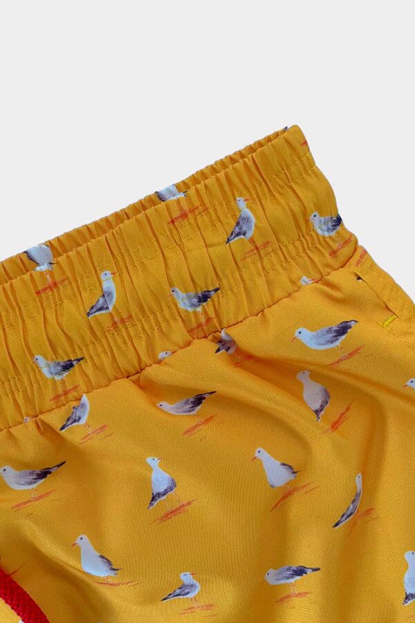 Ayyıldız 106 Sarı Martı Desenli Erkek Çocuk Deniz Şortu - 2