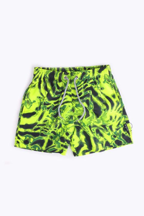 Ayyıldız 106 Sarı Siyah Desenli Erkek Çocuk Deniz Şortu - 1