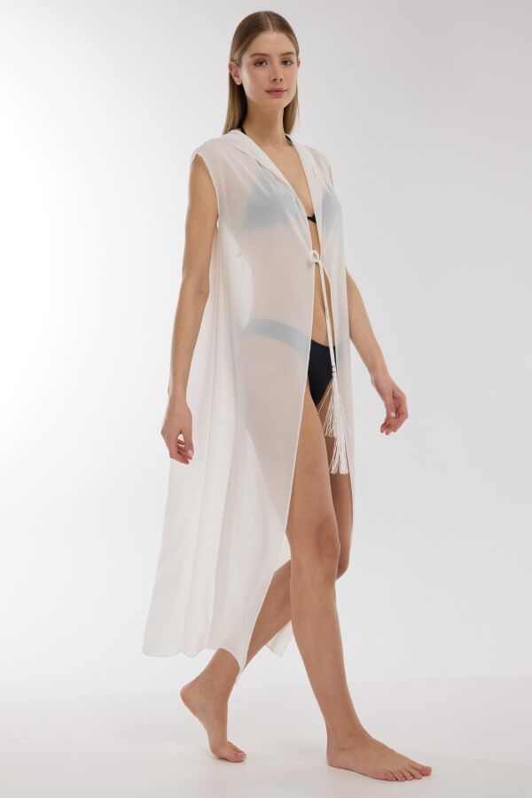 Ayyıldız 3861 Beyaz Plaj Elbisesi - 3