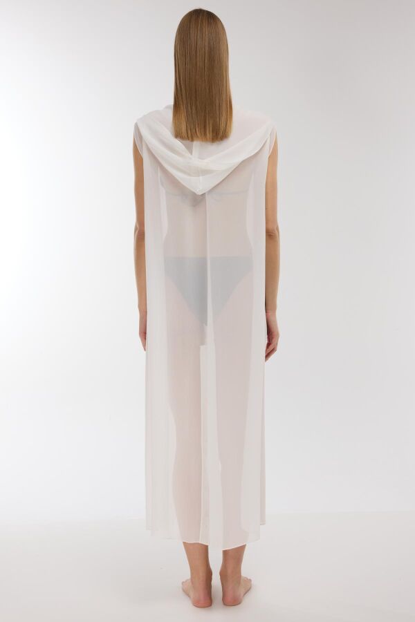 Ayyıldız 3861 Beyaz Plaj Elbisesi - 4