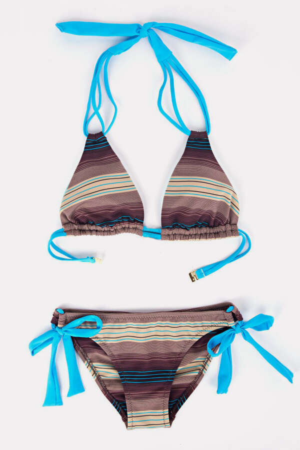 Ayyıldız 1464 Mavi Üçgen Kız Çocuk Bikini Takımı - 1