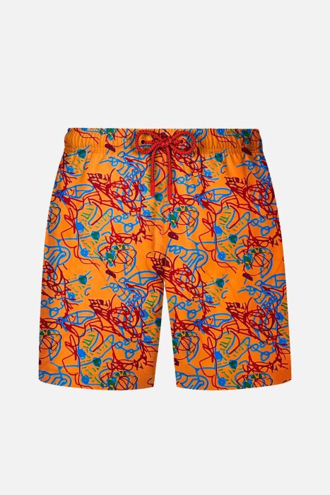 Ayyıldız 1845 Erkek Turuncu Kırmızı Deniz Şortu - AYYILDIZ