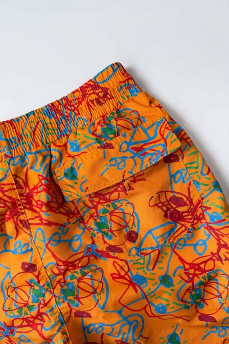 Ayyıldız 1845 Erkek Turuncu Kırmızı Deniz Şortu - 3