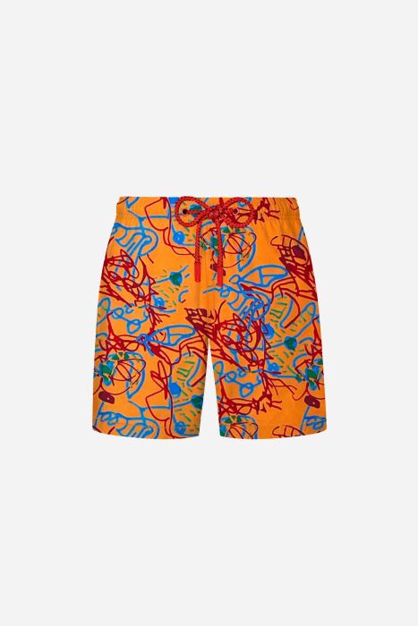 Ayyıldız 2106 Turuncu Kırmızı Erkek Çocuk Deniz Şortu - AYYILDIZ